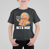 Funny Xmas Gingerbread Man T Shirt For Kid Funny Sexy Cookie Bite Me - Wonder Print Shop