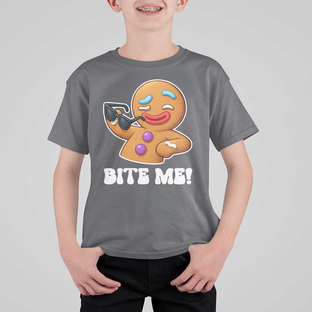 Funny Xmas Gingerbread Man T Shirt For Kid Funny Sexy Cookie Bite Me - Wonder Print Shop