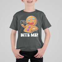 Funny Xmas Gingerbread Man T Shirt For Kid Funny Sexy Cookie Bite Me - Wonder Print Shop