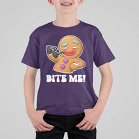 Funny Xmas Gingerbread Man T Shirt For Kid Funny Sexy Cookie Bite Me - Wonder Print Shop