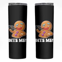 Funny Xmas Gingerbread Man Skinny Tumbler Funny Sexy Cookie Bite Me - Wonder Print Shop