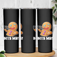Funny Xmas Gingerbread Man Skinny Tumbler Funny Sexy Cookie Bite Me - Wonder Print Shop