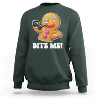 Funny Xmas Gingerbread Man Sweatshirt Funny Sexy Cookie Bite Me - Wonder Print Shop
