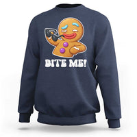 Funny Xmas Gingerbread Man Sweatshirt Funny Sexy Cookie Bite Me - Wonder Print Shop