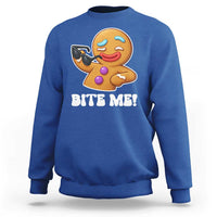 Funny Xmas Gingerbread Man Sweatshirt Funny Sexy Cookie Bite Me - Wonder Print Shop