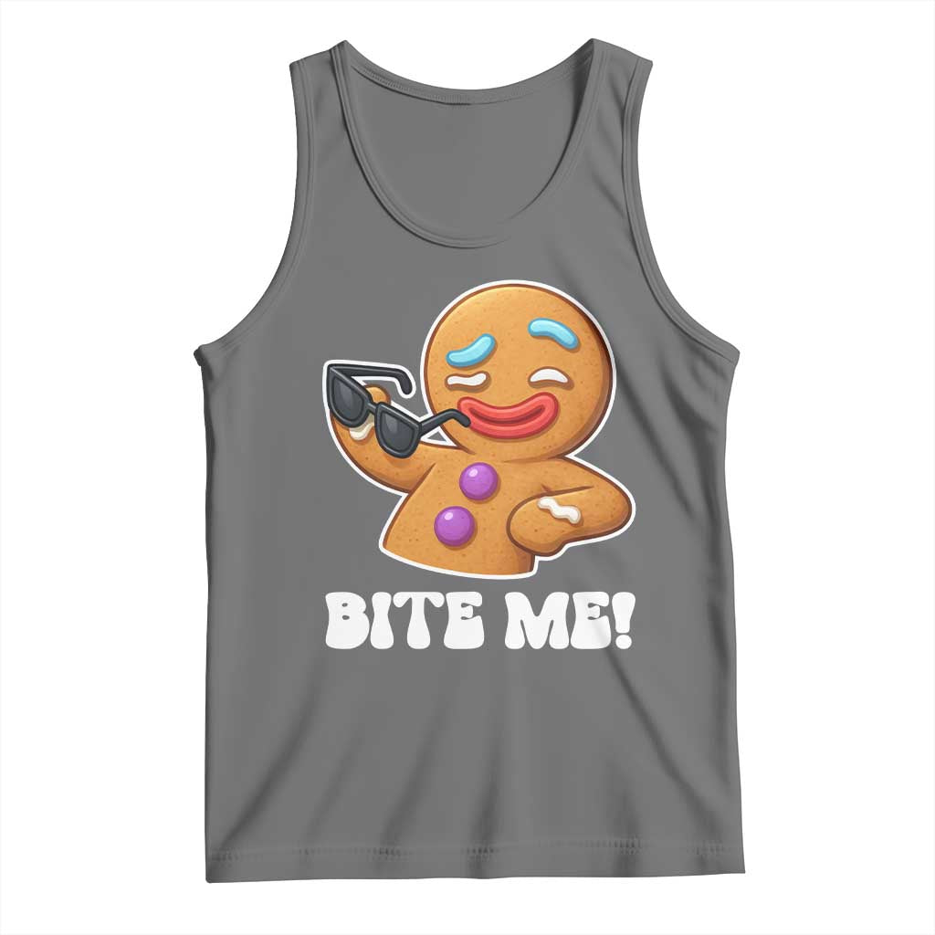 Funny Xmas Gingerbread Man Tank Top Funny Sexy Cookie Bite Me - undefined
