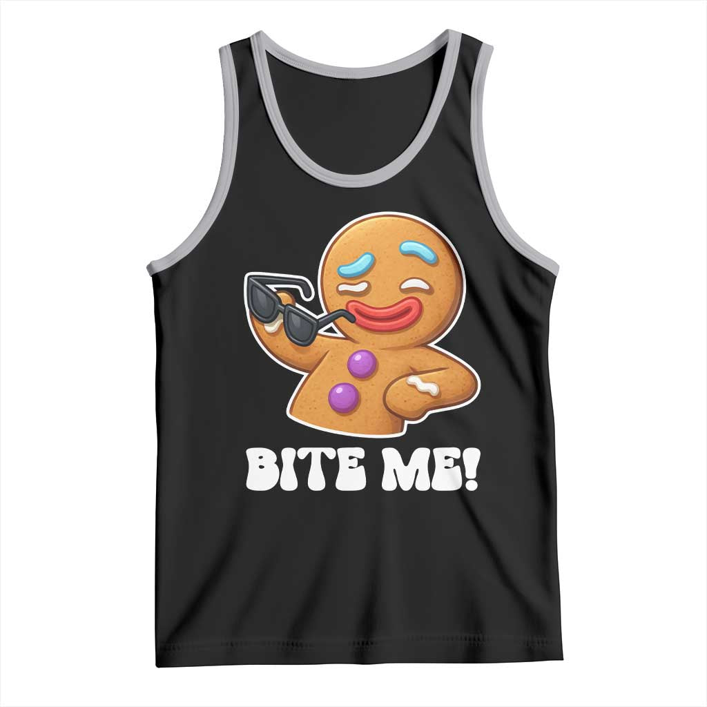 Funny Xmas Gingerbread Man Tank Top Funny Sexy Cookie Bite Me - undefined