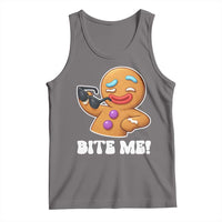 Funny Xmas Gingerbread Man Tank Top Funny Sexy Cookie Bite Me - undefined
