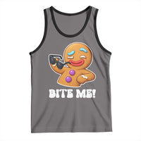 Funny Xmas Gingerbread Man Tank Top Funny Sexy Cookie Bite Me - undefined