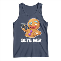 Funny Xmas Gingerbread Man Tank Top Funny Sexy Cookie Bite Me - undefined