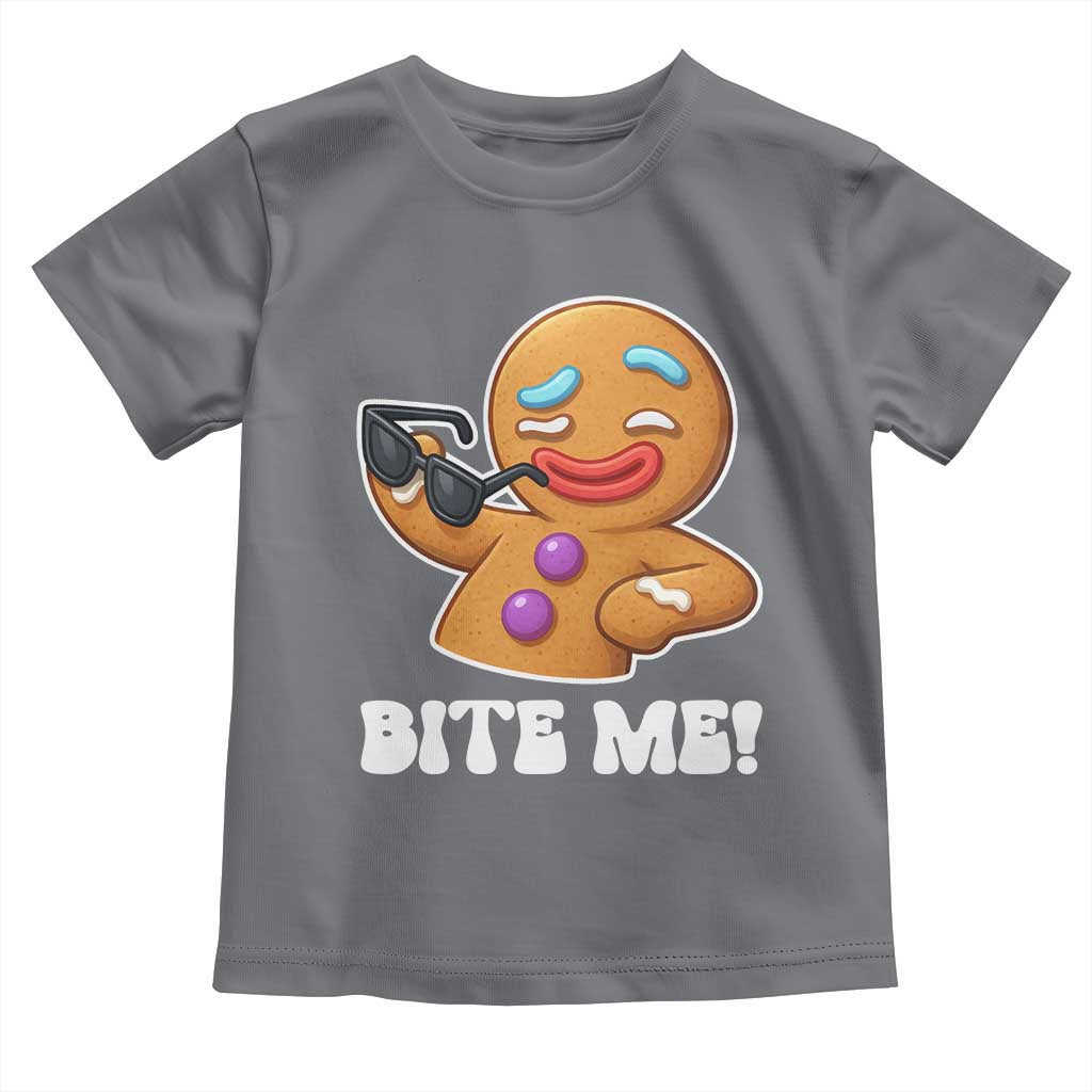 Funny Xmas Gingerbread Man Toddler T Shirt Funny Sexy Cookie Bite Me - Wonder Print Shop