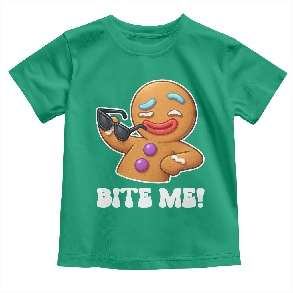 Funny Xmas Gingerbread Man Toddler T Shirt Funny Sexy Cookie Bite Me - Wonder Print Shop