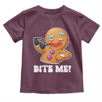 Funny Xmas Gingerbread Man Toddler T Shirt Funny Sexy Cookie Bite Me - Wonder Print Shop
