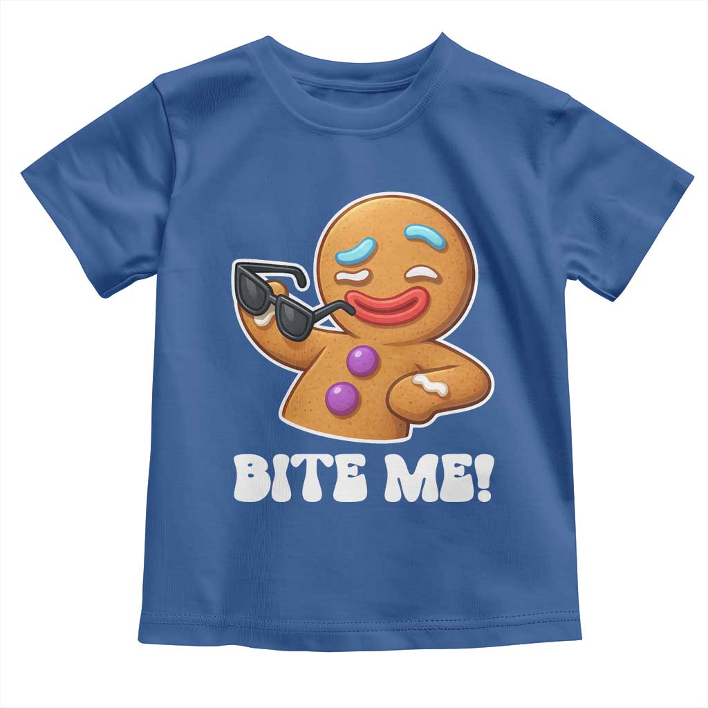 Funny Xmas Gingerbread Man Toddler T Shirt Funny Sexy Cookie Bite Me - Wonder Print Shop