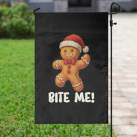 Funny Xmas Gingerbread Man Garden Flag Cookie Bite Me - Wonder Print Shop