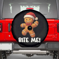 Funny Xmas Gingerbread Man Spare Tire Cover Cookie Bite Me - Wonder Print Shop