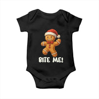 Funny Xmas Gingerbread Man Baby Onesie Cookie Bite Me - Wonder Print Shop