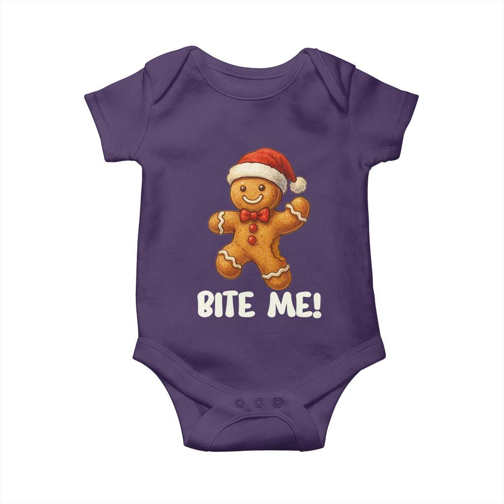 Funny Xmas Gingerbread Man Baby Onesie Cookie Bite Me - Wonder Print Shop