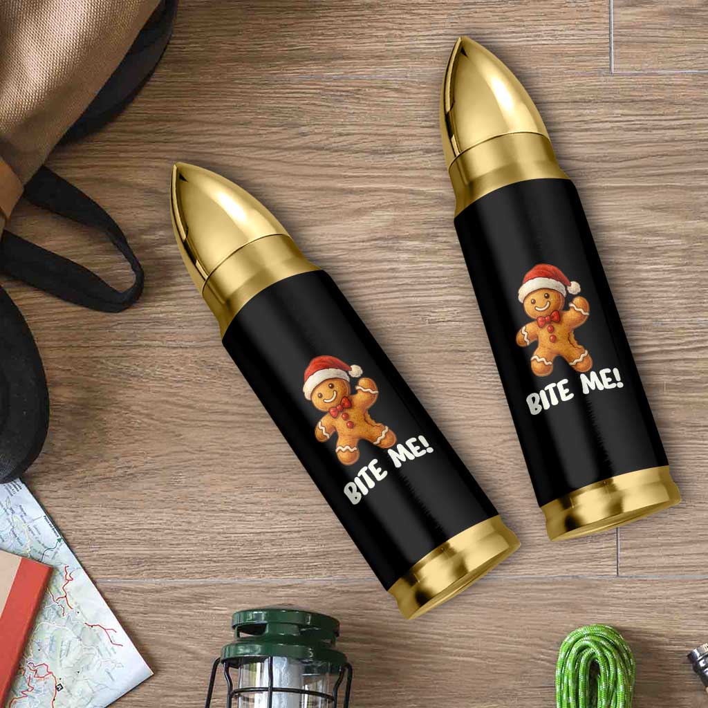 Funny Xmas Gingerbread Man Bullet Tumbler Cookie Bite Me - Wonder Print Shop