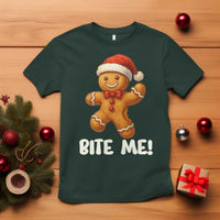 Funny Xmas Gingerbread Man T Shirt Cookie Bite Me - Wonder Print Shop