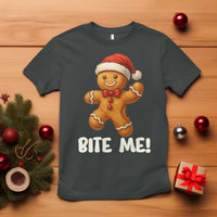 Funny Xmas Gingerbread Man T Shirt Cookie Bite Me - Wonder Print Shop