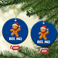 Funny Xmas Gingerbread Man Ceramic Ornament Cookie Bite Me - Wonder Print Shop