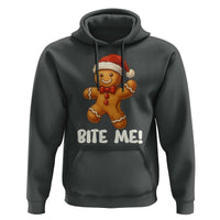 Funny Xmas Gingerbread Man Hoodie Cookie Bite Me - Wonder Print Shop