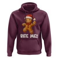 Funny Xmas Gingerbread Man Hoodie Cookie Bite Me - Wonder Print Shop