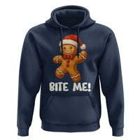 Funny Xmas Gingerbread Man Hoodie Cookie Bite Me - Wonder Print Shop