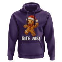 Funny Xmas Gingerbread Man Hoodie Cookie Bite Me - Wonder Print Shop