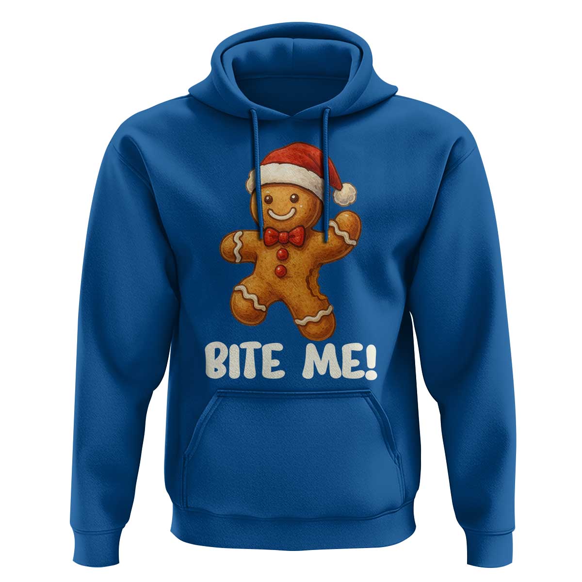 Funny Xmas Gingerbread Man Hoodie Cookie Bite Me - Wonder Print Shop