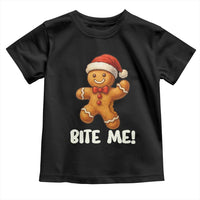 Funny Xmas Gingerbread Man Toddler T Shirt Cookie Bite Me - Wonder Print Shop