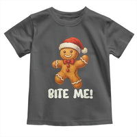 Funny Xmas Gingerbread Man Toddler T Shirt Cookie Bite Me - Wonder Print Shop