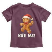 Funny Xmas Gingerbread Man Toddler T Shirt Cookie Bite Me - Wonder Print Shop