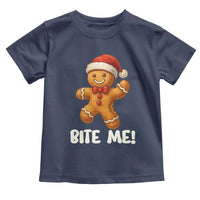 Funny Xmas Gingerbread Man Toddler T Shirt Cookie Bite Me - Wonder Print Shop