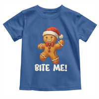 Funny Xmas Gingerbread Man Toddler T Shirt Cookie Bite Me - Wonder Print Shop