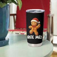 Funny Xmas Gingerbread Man Tumbler Cup Cookie Bite Me - Wonder Print Shop