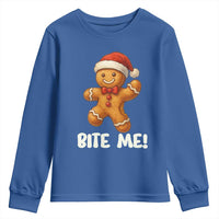 Funny Xmas Gingerbread Man Youth Sweatshirt Cookie Bite Me - Wonder Print Shop