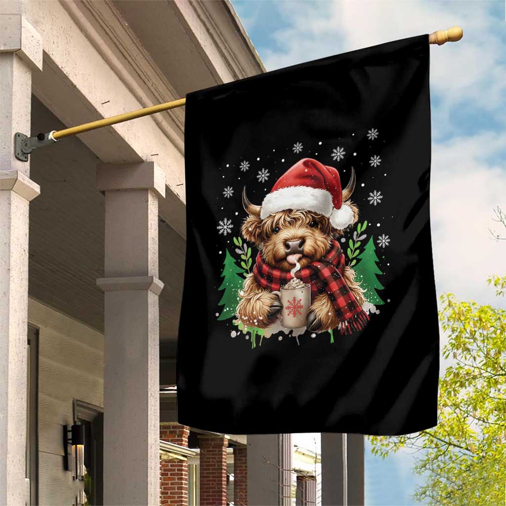 Christmas Cow Garden Flag Funny Highland Cow Western Farmer Gift - Wonder Print Shop