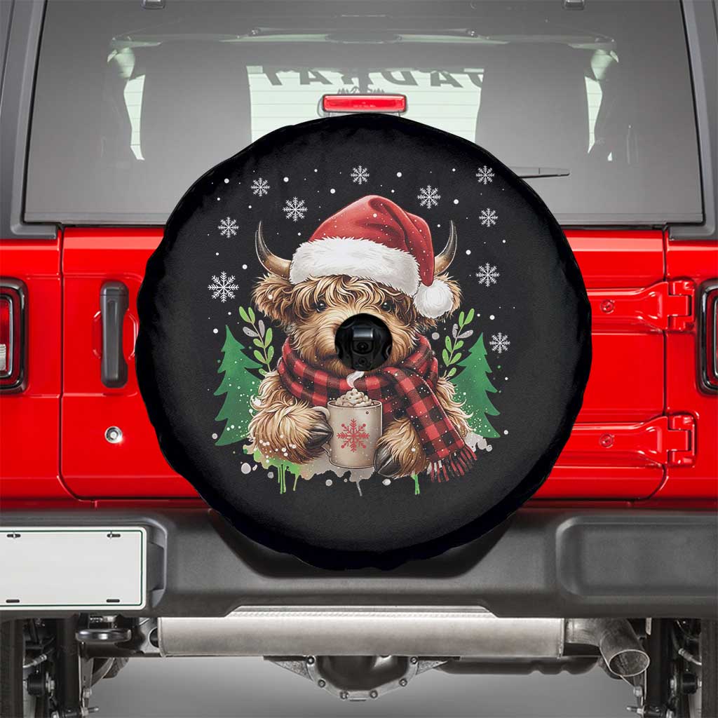 Christmas Cow Spare Tire Cover Funny Highland Cow Western Farmer Gift - Wonder Print Shop