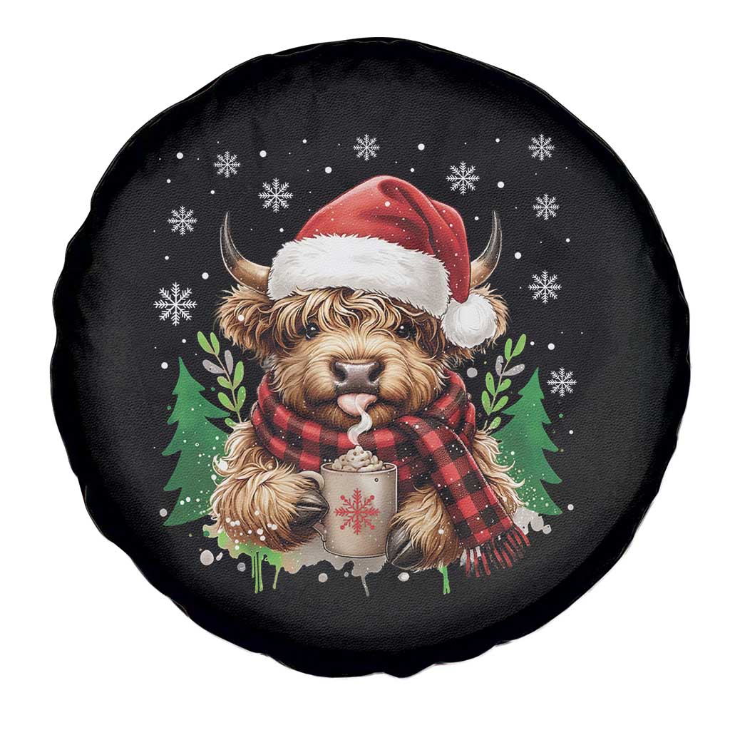 Christmas Cow Spare Tire Cover Funny Highland Cow Western Farmer Gift - Wonder Print Shop