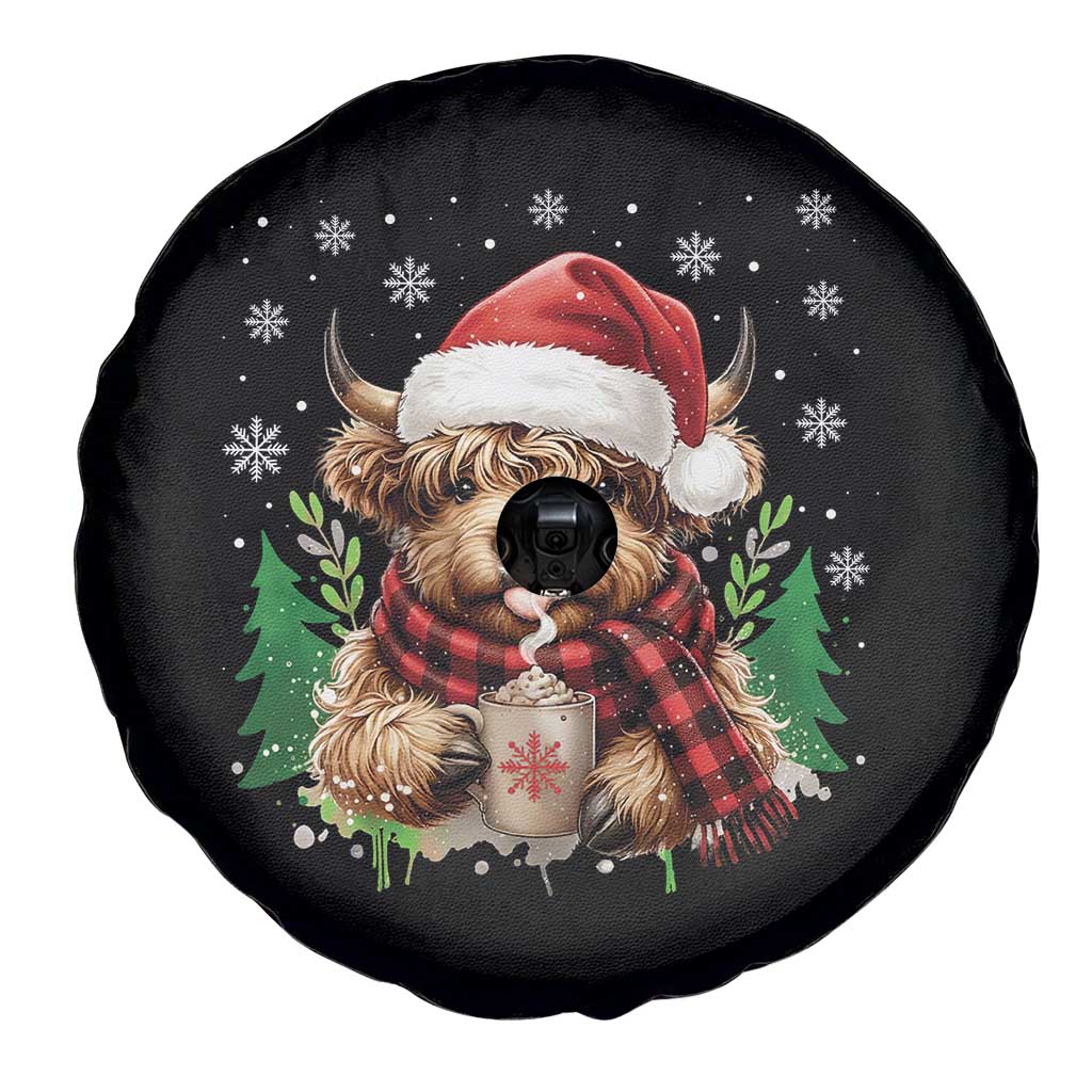 Christmas Cow Spare Tire Cover Funny Highland Cow Western Farmer Gift - Wonder Print Shop