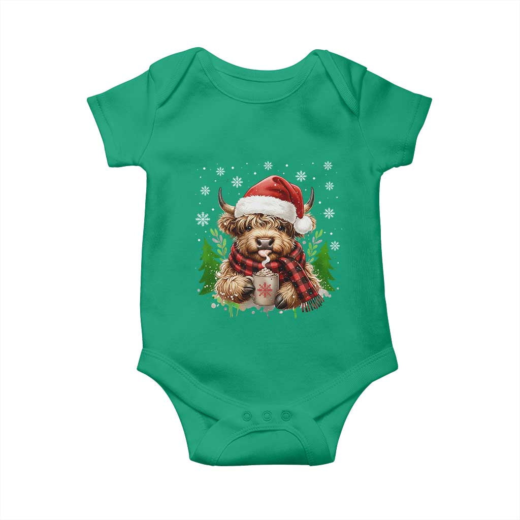 Christmas Cow Baby Onesie Funny Highland Cow Western Farmer Gift - Wonder Print Shop