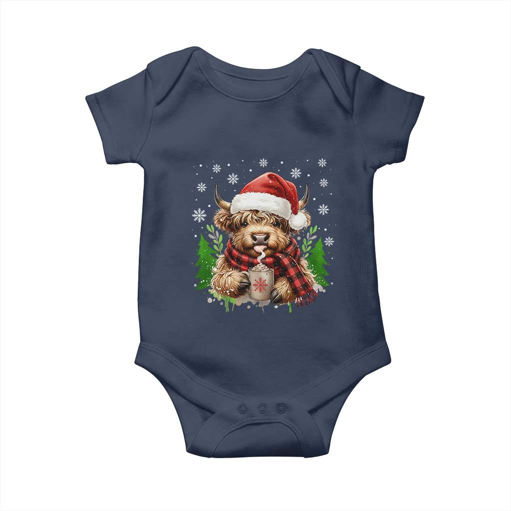 Christmas Cow Baby Onesie Funny Highland Cow Western Farmer Gift - Wonder Print Shop