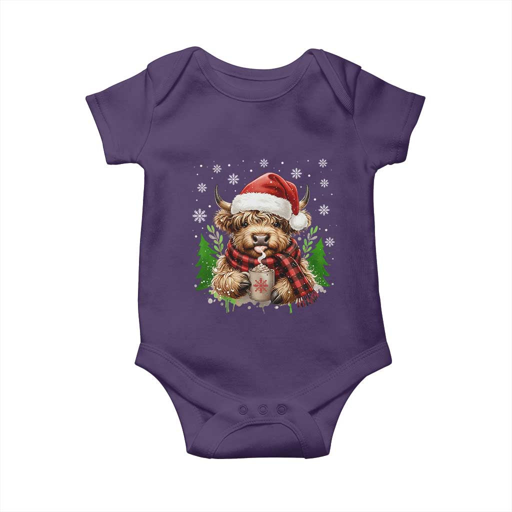 Christmas Cow Baby Onesie Funny Highland Cow Western Farmer Gift - Wonder Print Shop