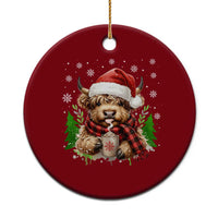 Christmas Cow Ceramic Ornament Funny Highland Cow Western Farmer Gift - Wonder Print Shop