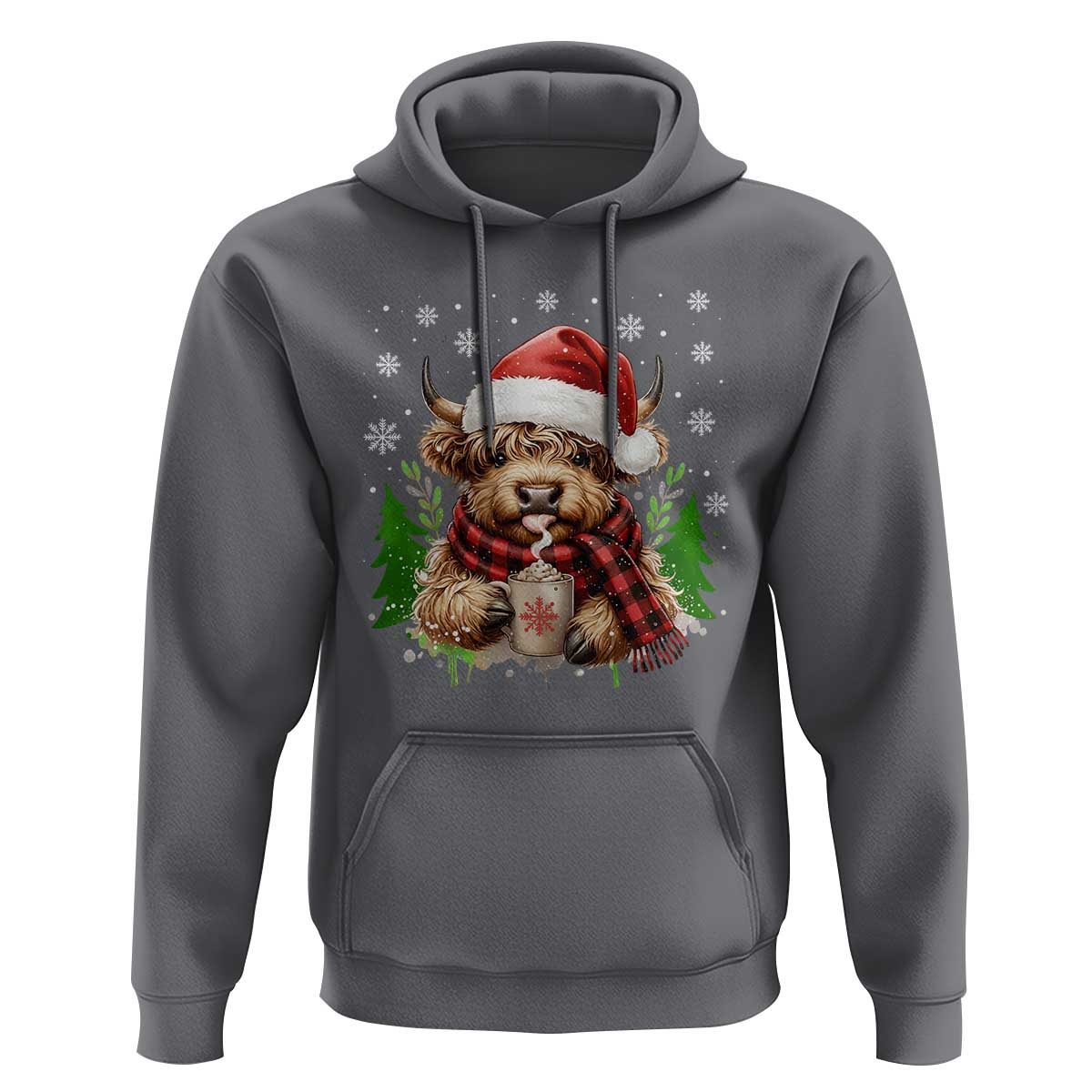 Christmas Cow Hoodie Funny Highland Cow Western Farmer Gift - Wonder Print Shop
