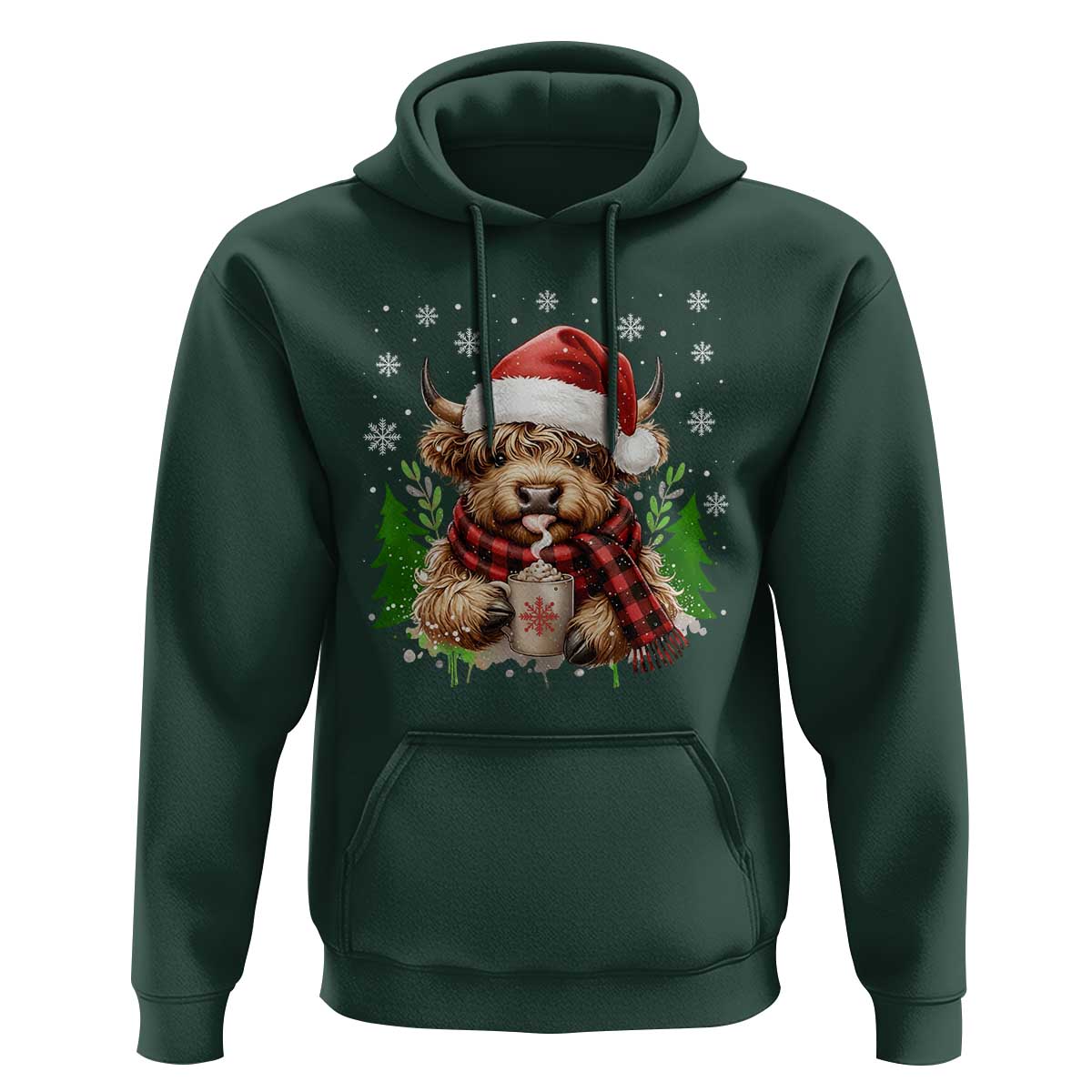Christmas Cow Hoodie Funny Highland Cow Western Farmer Gift - Wonder Print Shop