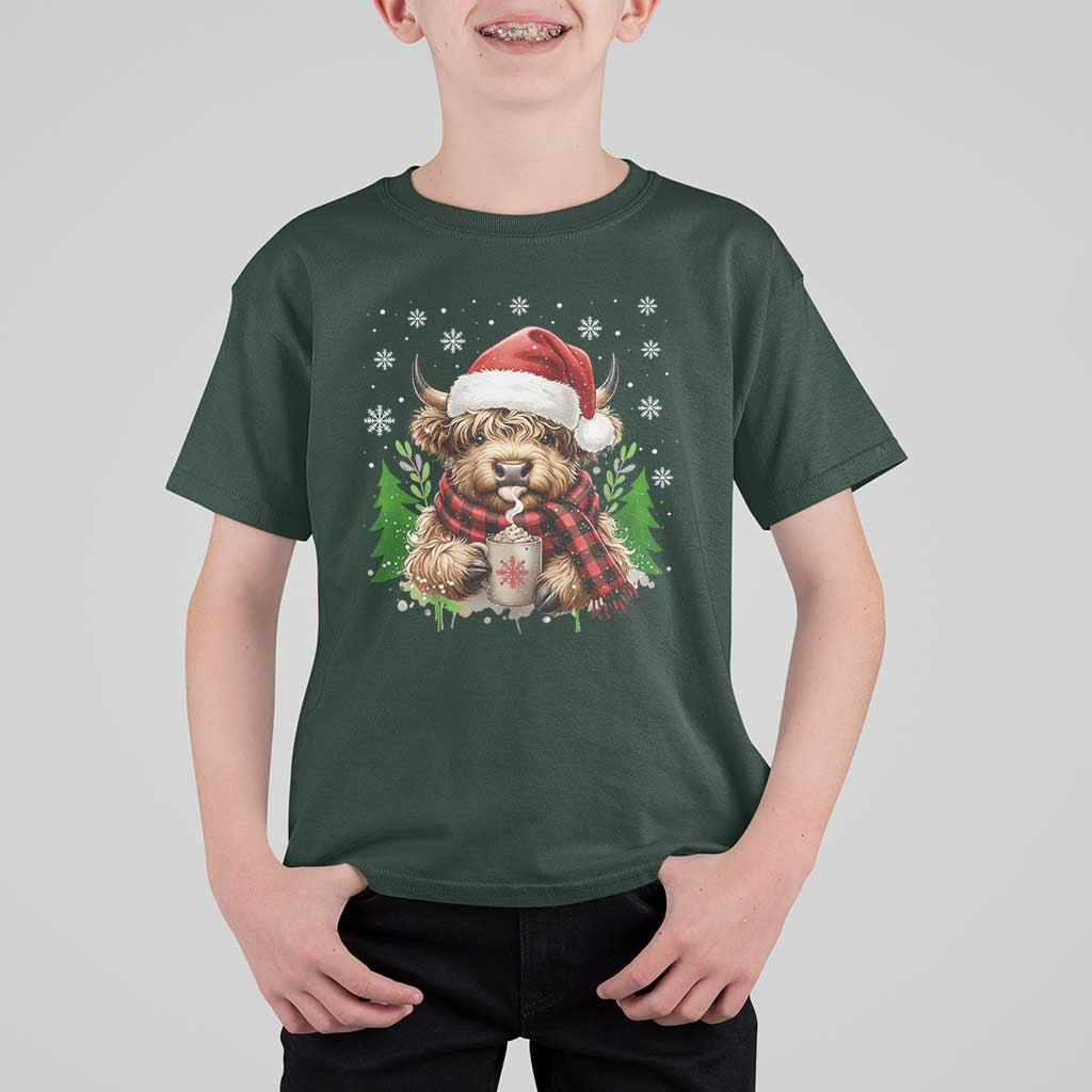 Christmas Cow T Shirt For Kid Funny Highland Cow Western Farmer Gift - Wonder Print Shop