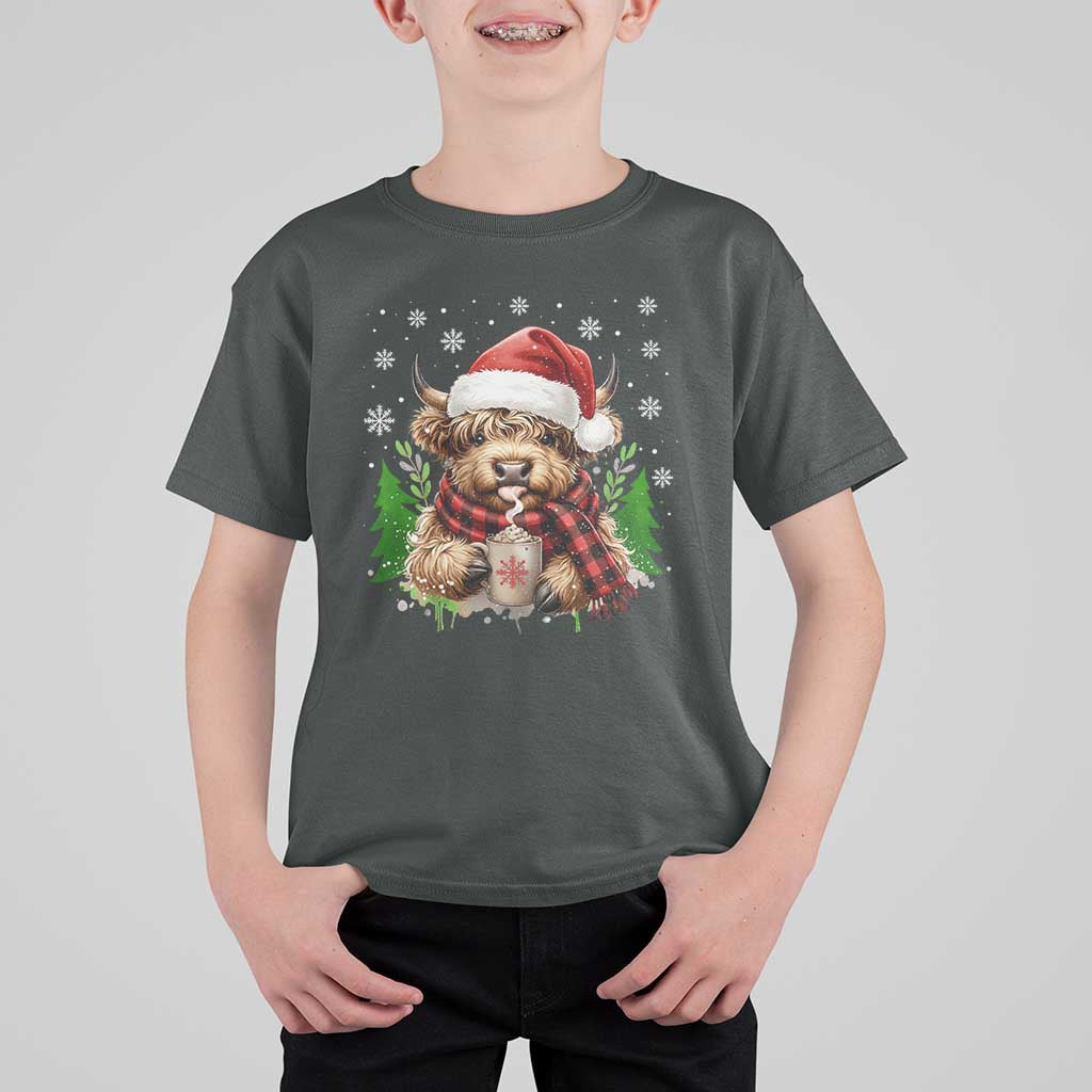 Christmas Cow T Shirt For Kid Funny Highland Cow Western Farmer Gift - Wonder Print Shop
